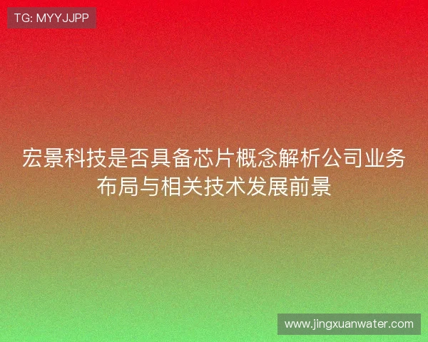 宏景科技是否具备芯片概念解析公司业务布局与相关技术发展前景 宏景科技是否具备芯片概念解析公司业务布局与相关技术发展前景